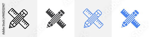 pencil scale icon vector set use for web ui or app