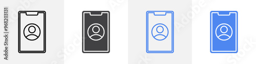 profile in phone icon vector set use for web ui or app