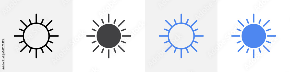 sun icon vector set use for web ui or app sun icon vector set use for web ui or app