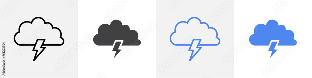 thunder icon vector set use for web ui or app thunder icon vector set use for web ui or app