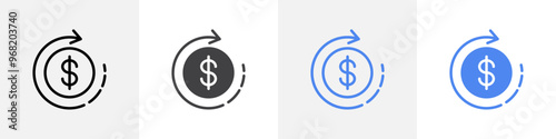 time is money icon vector set use for web ui or app