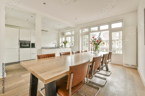 Wallpaper Mural Modern kitchen with dining area and natural light Torontodigital.ca