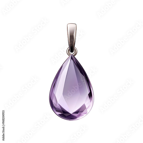 Elegant purple gemstone pendant, shaped like a teardrop, perfect for jewelry enthusiasts and collectors. transparent background photo