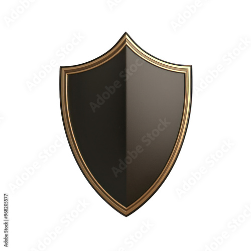 Free Download Elegant shield design with a golden outline, representing protection and strength, ideal for branding or security themes. transparent background - GFXLoad