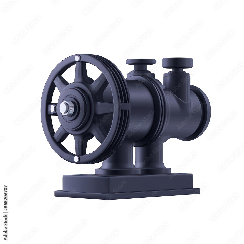High-quality 3D illustration of a mechanical pump, ideal for industrial and engineering projects. transparent background High-quality 3D illustration of a mechanical pump, ideal for industrial and engineering projects. transparent background