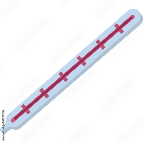 Thermometer icon mercury glass measure tool vector