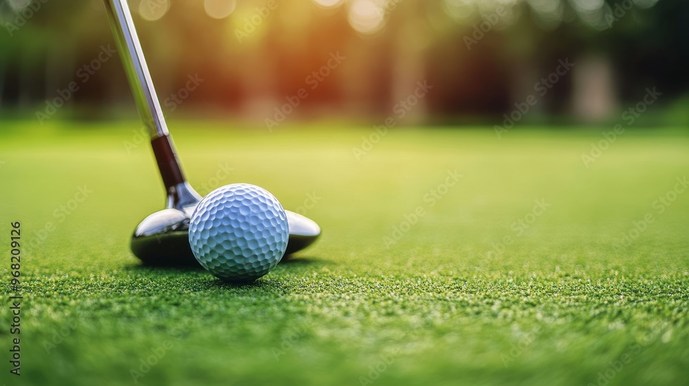 Fototapeta premium Golf Ball and Club Ready for a Swing