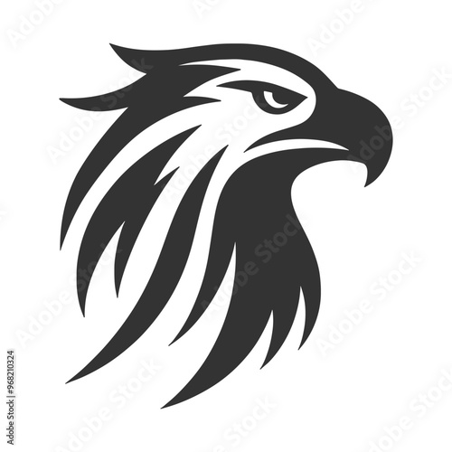 Premium Quality Hawk Head silhouette Illustration Design.