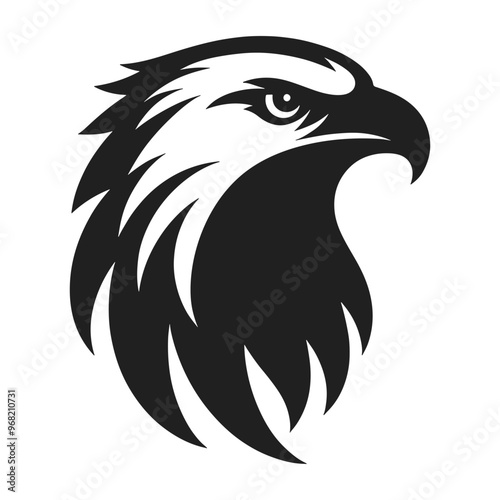 Premium Quality Hawk Head silhouette Illustration Design.