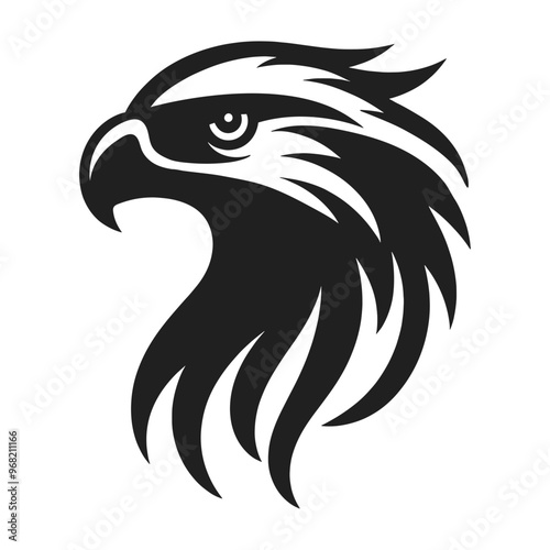 Premium Quality Hawk Head silhouette Illustration Design.