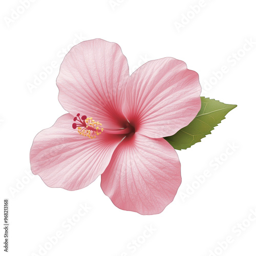 A beautiful pink hibiscus flower featuring delicate petals and vibrant colors, perfect for nature and floral-themed designs. transparent background