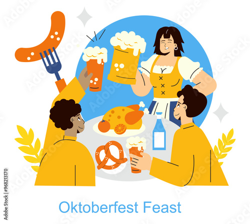 Oktoberfest. Flat Vector Illustration
