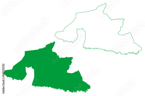 Brasileia municipality (Acre state, Municipalities of Brazil, Federative Republic of Brazil) map vector illustration, scribble sketch Brasileia map