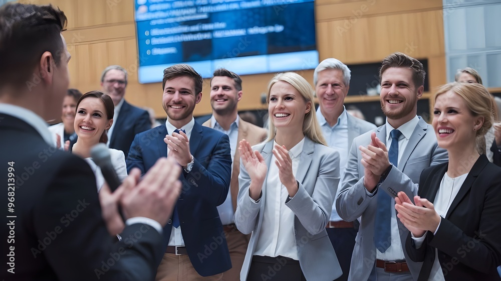 group of business people cheering group of business people cheering