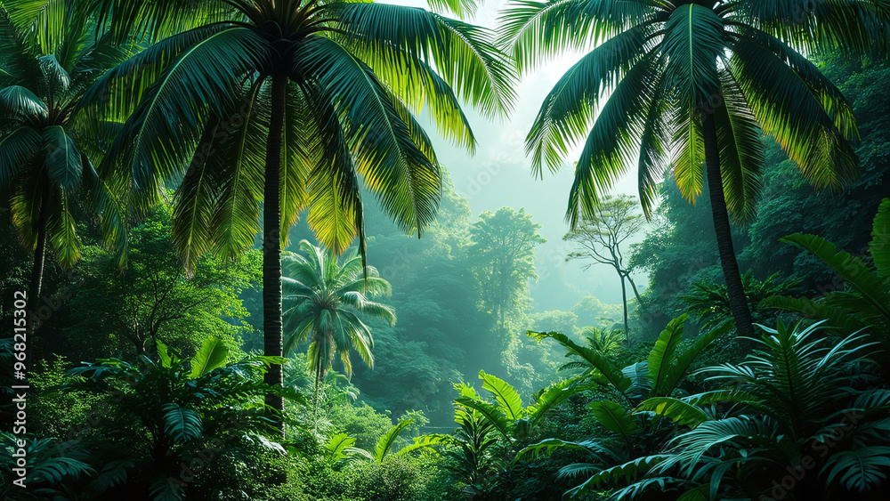 Lush Tropical Rainforest with Stream Lush Tropical Rainforest with Stream