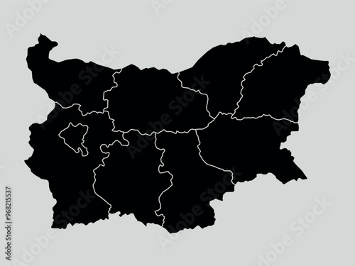 bulgaria map with regions isolated on white background. Map of bulgaria. Vector illustration