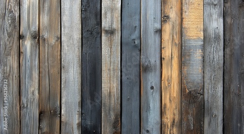 Textured wooden planks showcasing a rich variety of natural colors and patter...