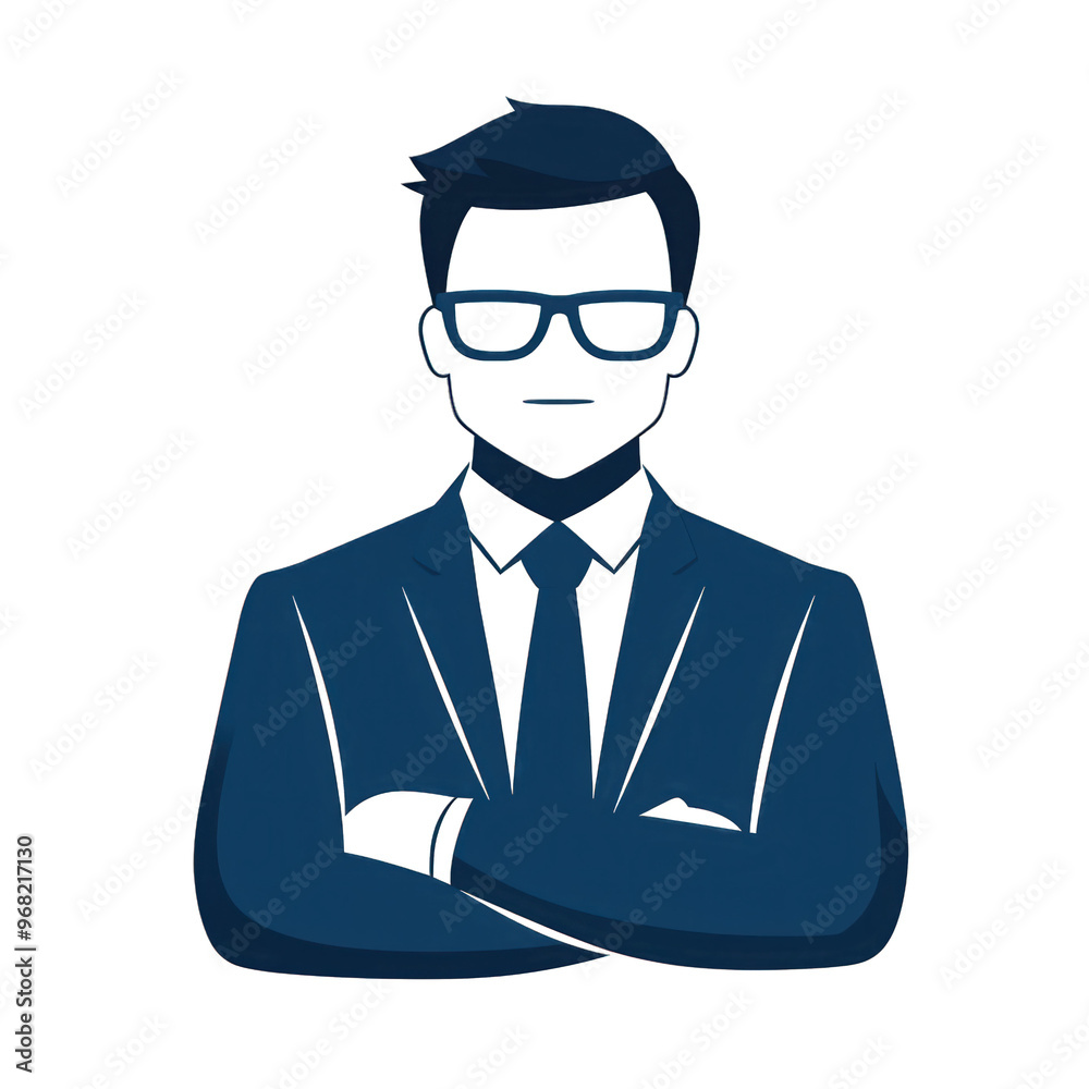 A confident businessman in a formal suit and glasses, symbolizing professionalism and success in the corporate world. transparent background A confident businessman in a formal suit and glasses, symbolizing professionalism and success in the corporate world. transparent background