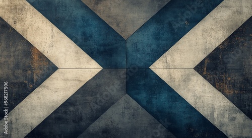 Textured Scottish flag design featuring blue and white colors on a weathered ...