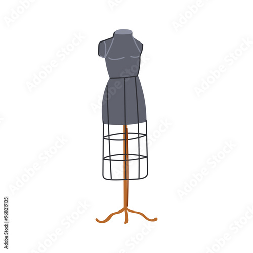 bespoke mannequin tailor cartoon. couture stitching, measurements draping, style clothing bespoke mannequin tailor sign. isolated symbol vector illustration