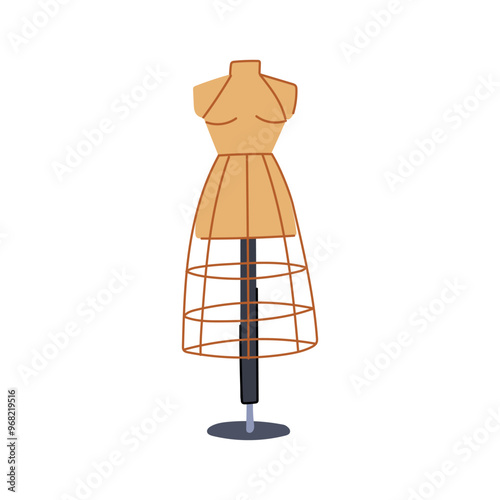 couture mannequin tailor cartoon. stitching measurements, draping style, clothing atelier couture mannequin tailor sign. isolated symbol vector illustration