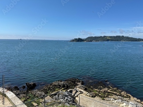 View of the Sea (Plymouth Sound) and Drake's Island 02 photo