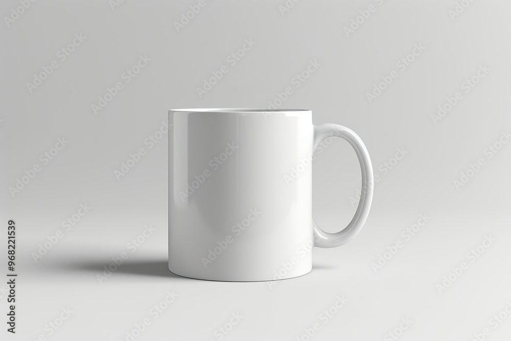 Obraz premium A white coffee cup sits on a table,