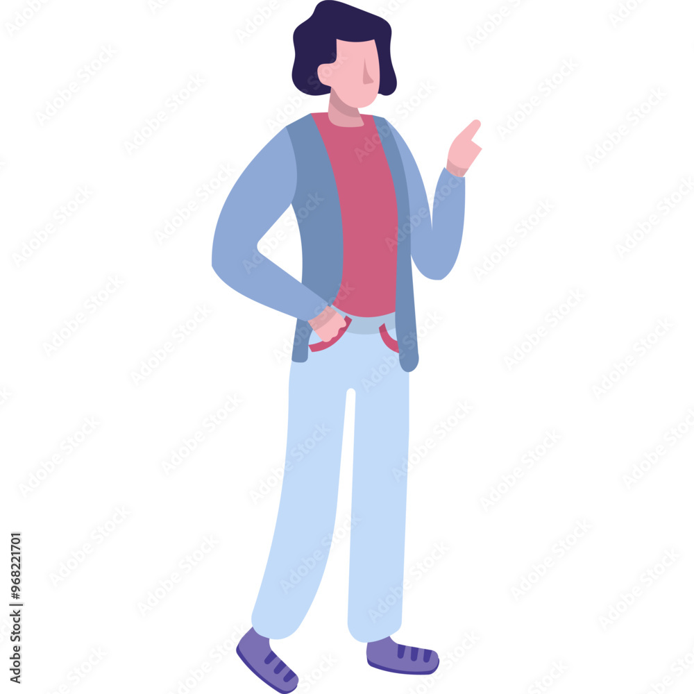 Man pointing finger up vector icon isolated Man pointing finger up vector icon isolated
