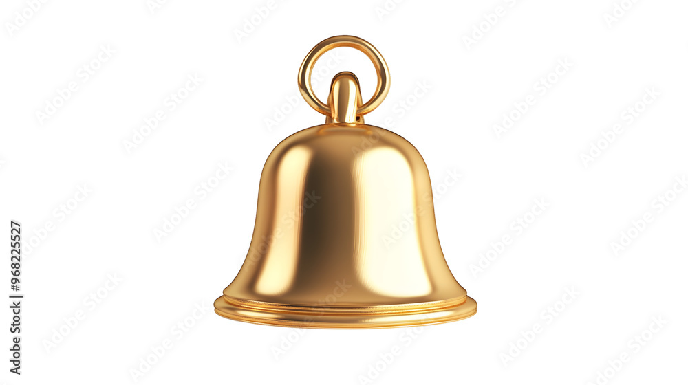 3D model of a golden notification bell, isolated on white background 3D model of a golden notification bell, isolated on white background