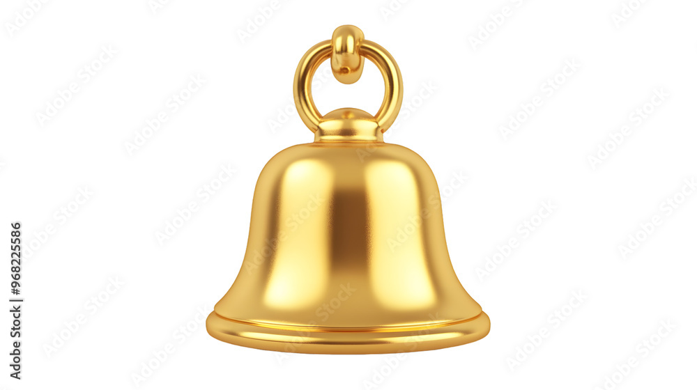 3D model of a golden notification bell, isolated on white background 3D model of a golden notification bell, isolated on white background