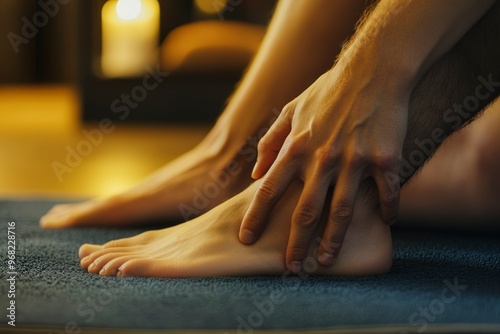 Wallpaper Mural Person Massaging Their Own Ankle With One Hand Torontodigital.ca