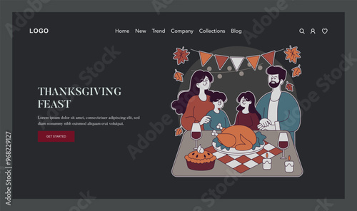 Thanksgiving Day. Flat Vector Illustration photo