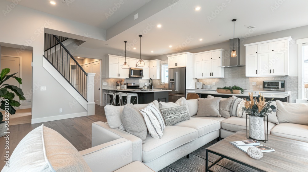 Fototapeta premium Modern Open Concept Living Space with Sectional Sofa