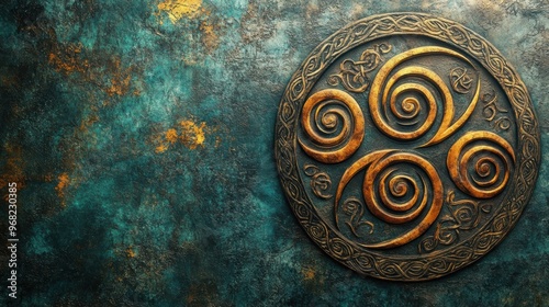 detailed celtic spirals and motifs elegantly combining on a textured backdrop, ideal for a celtic patterns themed banner