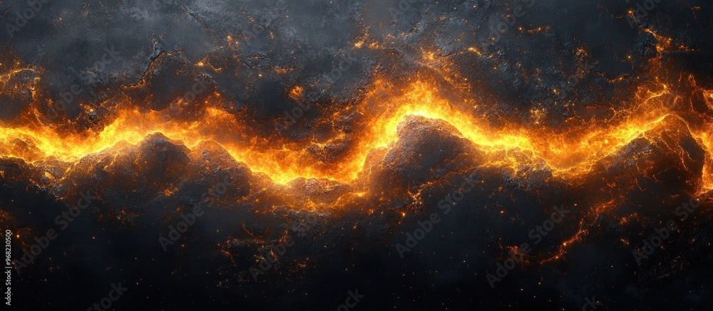 Fiery Abstract Art - A Digital Creation of Molten Gold Fiery Abstract Art - A Digital Creation of Molten Gold