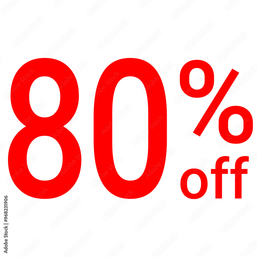 Banner, sign - 80 percent off, 80% off. Advertising for a sale. On a transparent background. Banner, sign - 80 percent off, 80% off. Advertising for a sale. On a transparent background.
