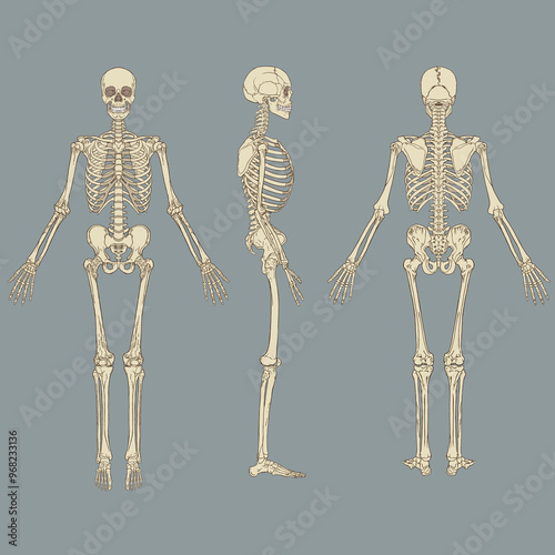 Human Skeleton Chart Vector