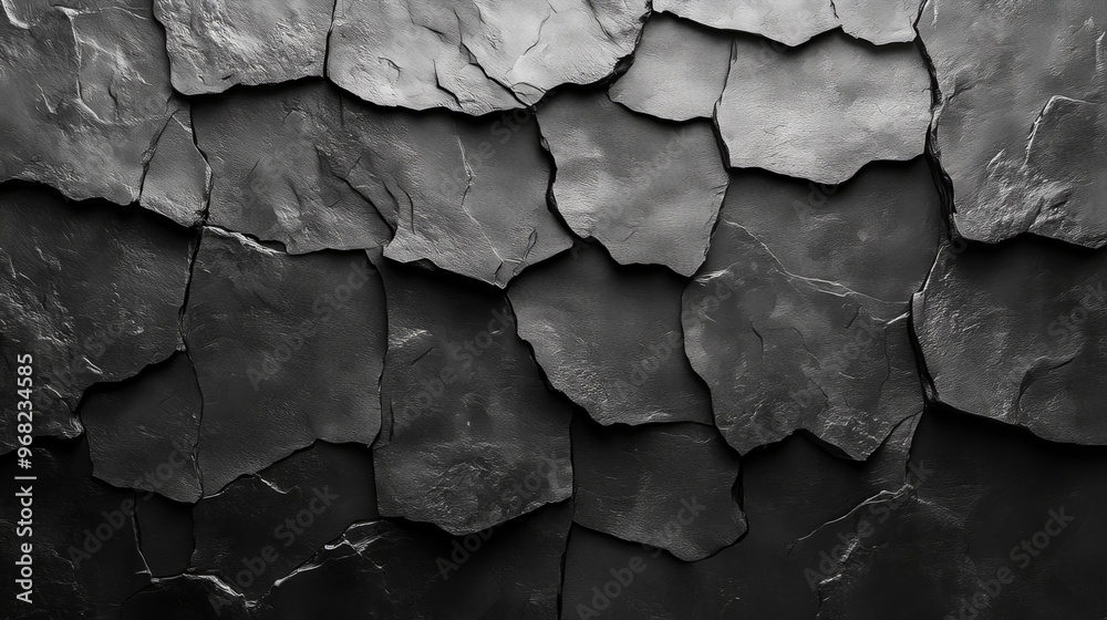 Dark Grainy Textured Black and White Banner Poster with Gray Elements Dark Grainy Textured Black and White Banner Poster with Gray Elements