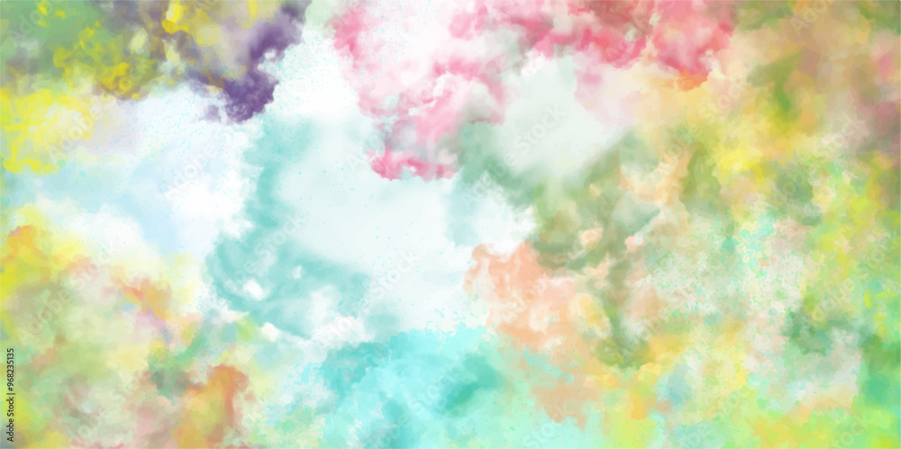 Abstract Colorful Smokey Cloud Shades Aquarelle Background. Hand Painted Watercolor splashes on Parchment Paper Background for Website, Wallpaper, Fabric Printing, Brochures & Luxury/Premium Packaging Abstract Colorful Smokey Cloud Shades Aquarelle Background. Hand Painted Watercolor splashes on Parchment Paper Background for Website, Wallpaper, Fabric Printing, Brochures & Luxury/Premium Packaging