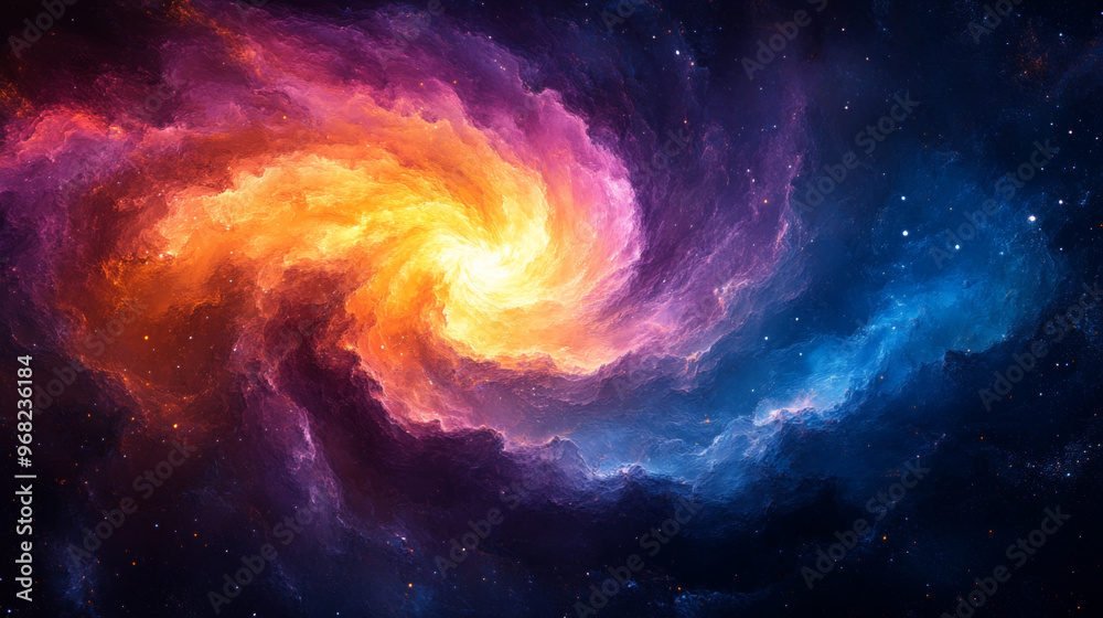 Abstract Grainy Textured Background in Blue, Purple, and Yellow Tones