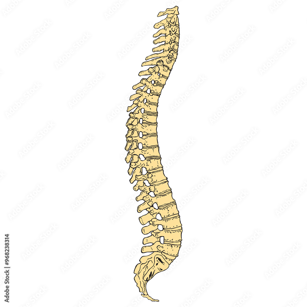 Human Spine With Beige Color Human Spine With Beige Color