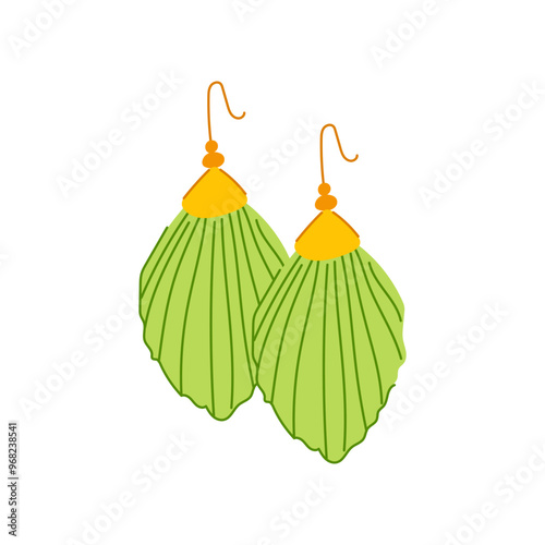 handmade tassel earrings cartoon. chic elegant, colorful statement, dangle fringe handmade tassel earrings sign. isolated symbol vector illustration