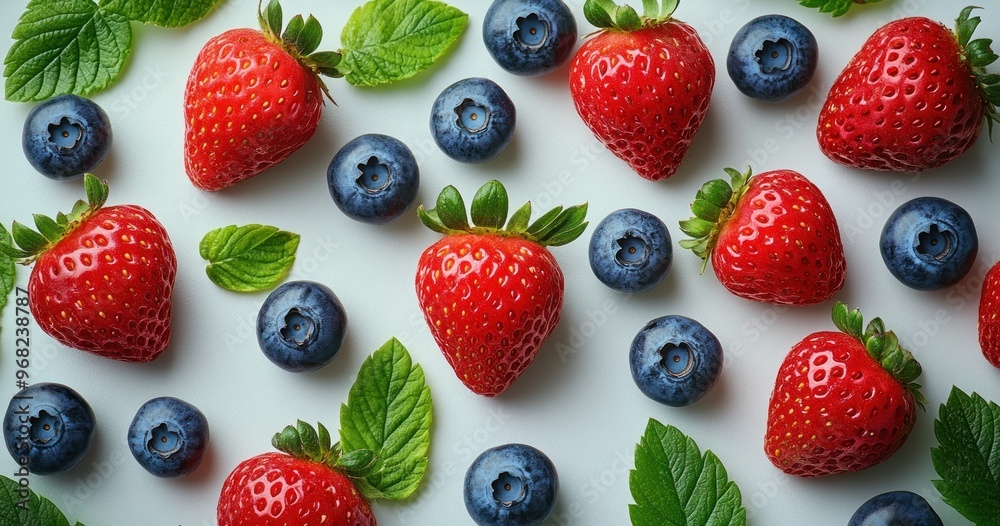 Fresh Strawberries and Blueberries
