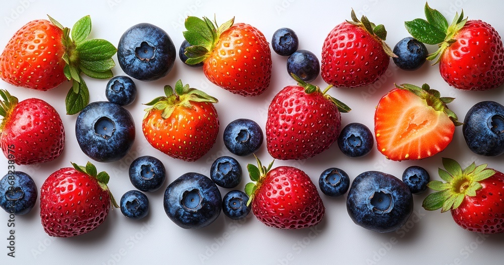 Fresh Strawberries and Blueberries Fresh Strawberries and Blueberries