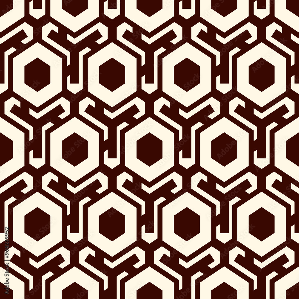 Honeycomb seamless pattern. Hexagon mosaic tiles ornament. Ethnic surface print. Repeated geometric figures background. Ornamental wallpaper. Modern geo design digital paper. Honeycomb seamless pattern. Hexagon mosaic tiles ornament. Ethnic surface print. Repeated geometric figures background. Ornamental wallpaper. Modern geo design digital paper.