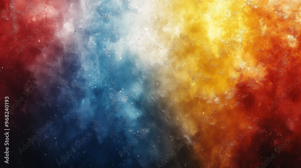 Fototapeta premium Abstract Gradient Background in Grainy Orange, Blue, and Yellow Tones