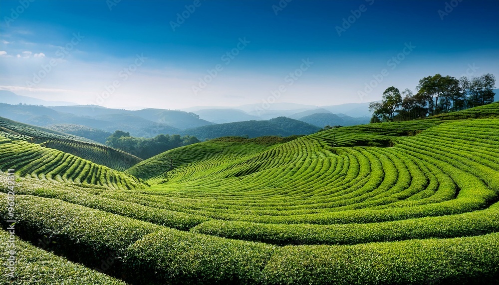 tea plants field, AI generated tea plants field, AI generated