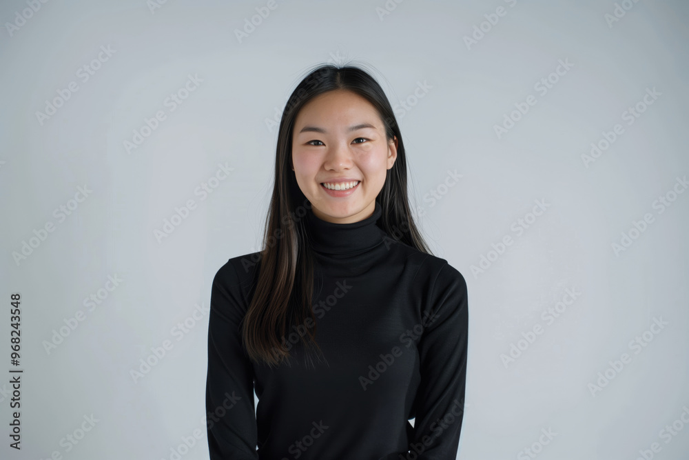 A woman is smiling and wearing a black shirt A woman is smiling and wearing a black shirt