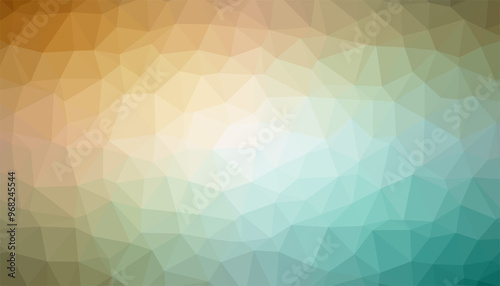 Yellow and turquoise triangulated background texture vector