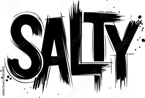 Bold Salty Typography Design on White Background